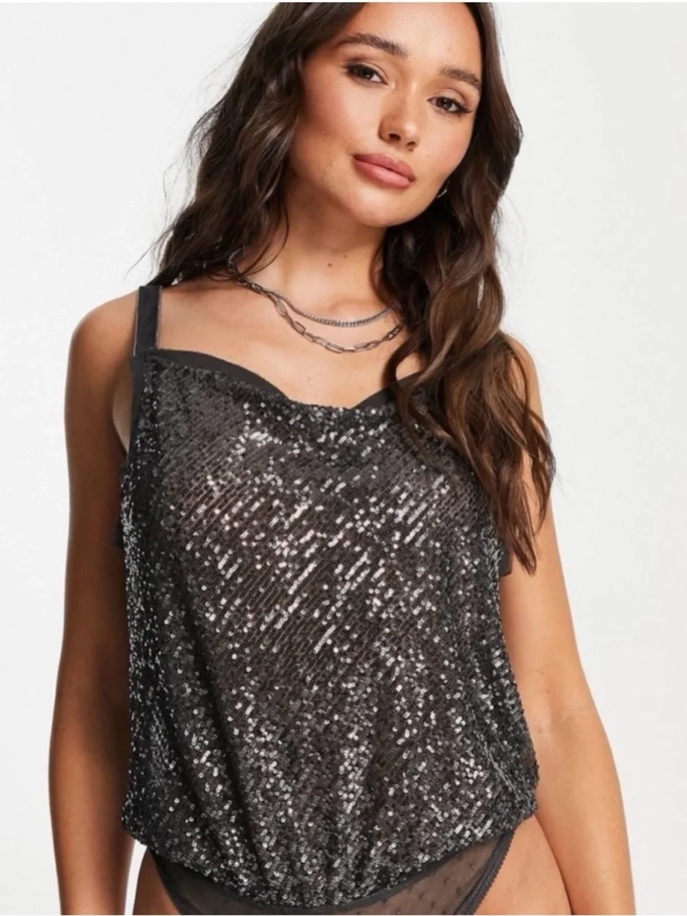 Sequined Free People Bodysuit